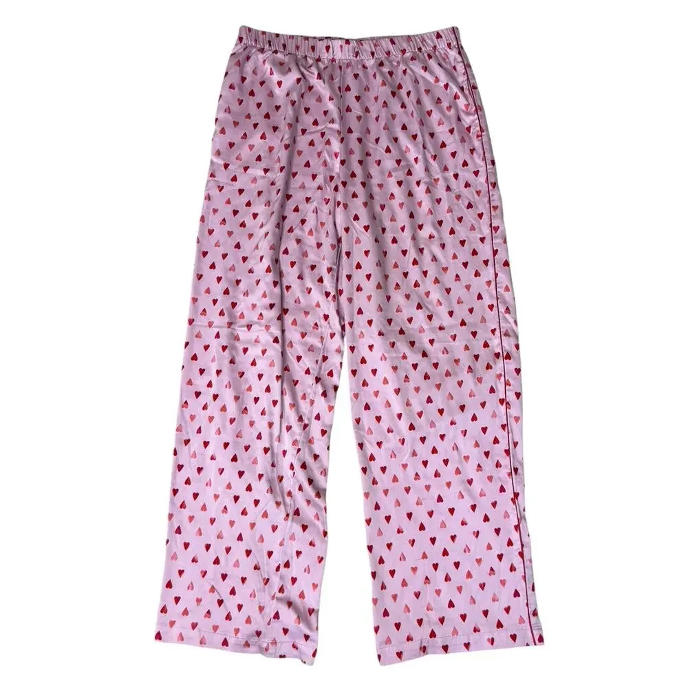 VICTORIA’S SECRET Silky Satin Red Hot Hearts Pajamas Matching Set Bundle Size M - Picture 7 of 9